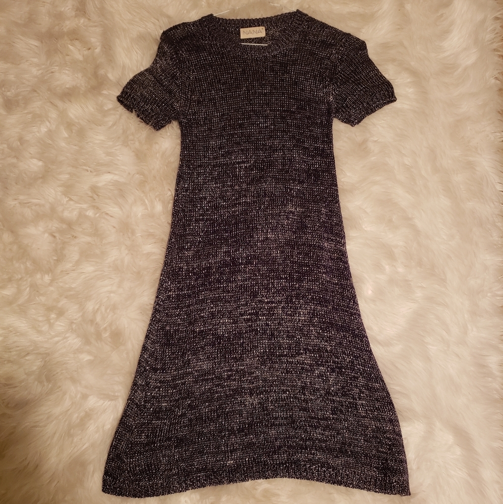 Navy Silver Sweater Dress size S/M